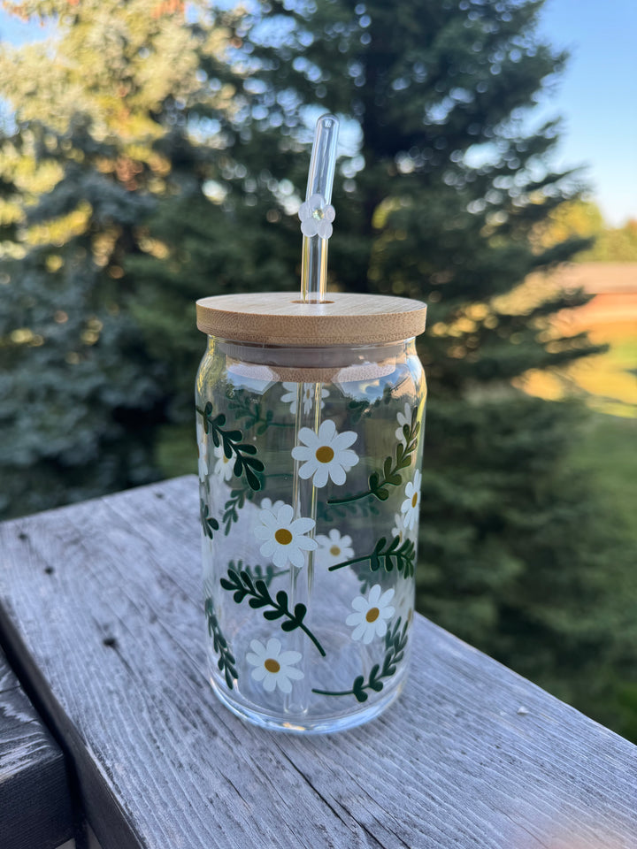 Daisies Glass Cup