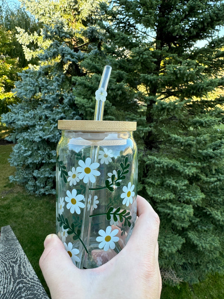 Daisies Glass Cup