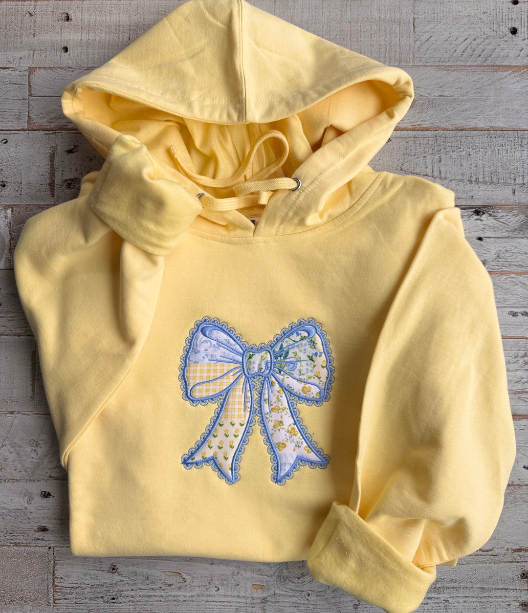 BOW Applique Embroidered Hoodie